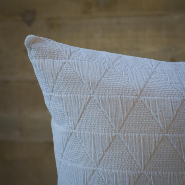 Snape Maltings Silver Grey Geometric Woven Cushion