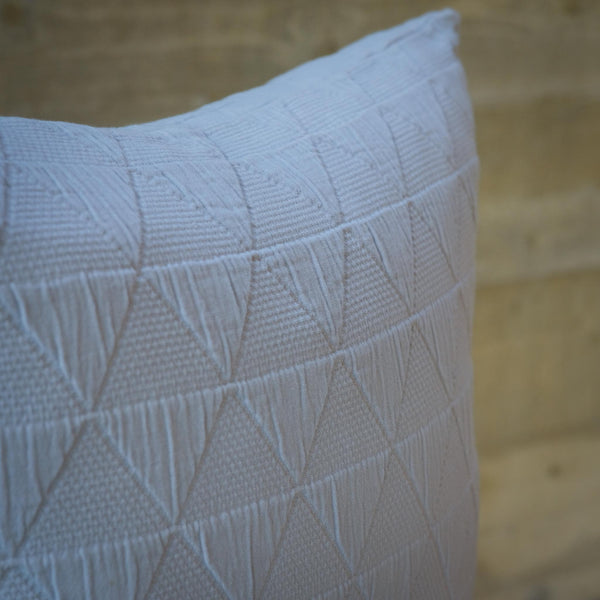 Snape Maltings Silver Grey Geometric Woven Cushion