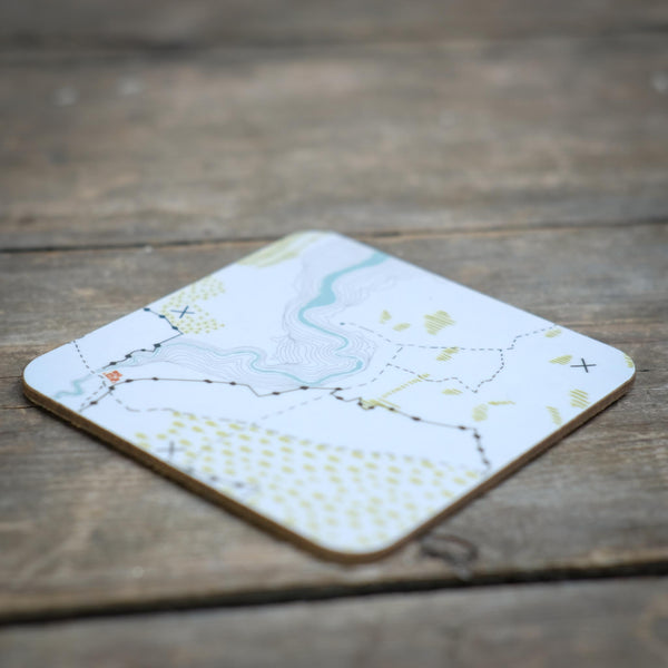 Snape Maltings Collection Map Design Coaster