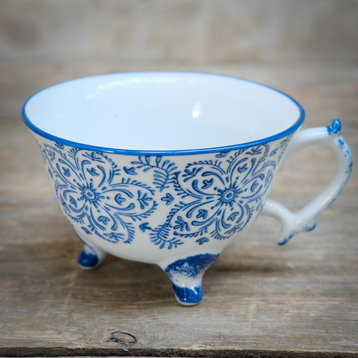 Blue Floral Footed Teacup Snape Maltings