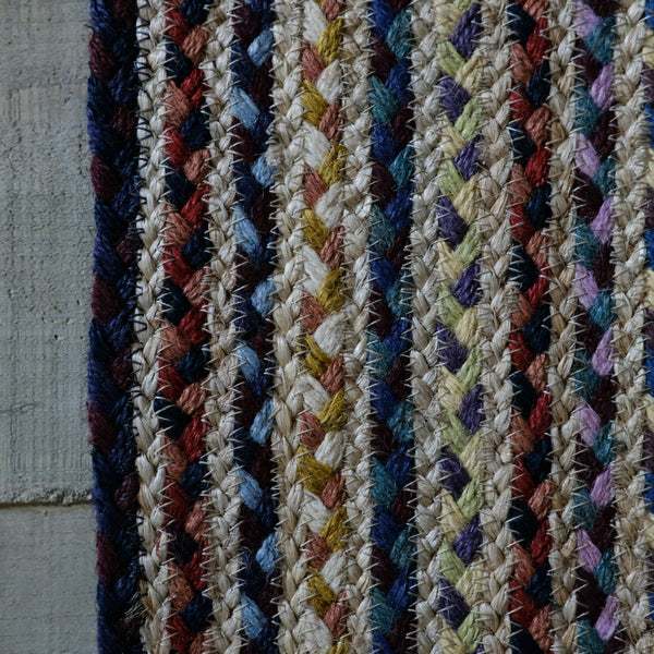 Snape Maltings Oval Jute Rug in Fairisle Braid 69cm x 122cm