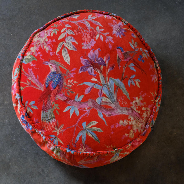 Snape Maltings Exotic Red Round Cushion