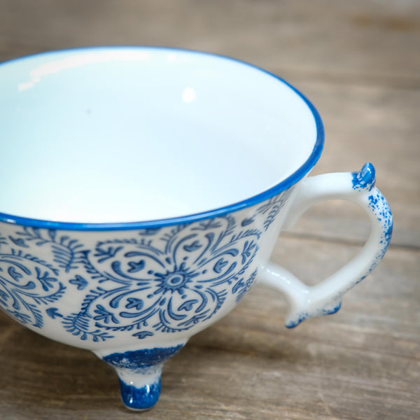 Snape Maltings Blue Floral Footed Teacup