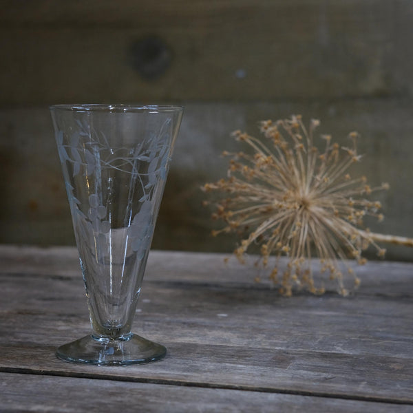 Snape Maltings Etched Leaf Prosecco Glass