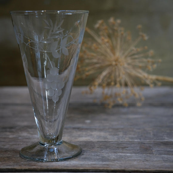 Snape Maltings Etched Leaf Prosecco Glass